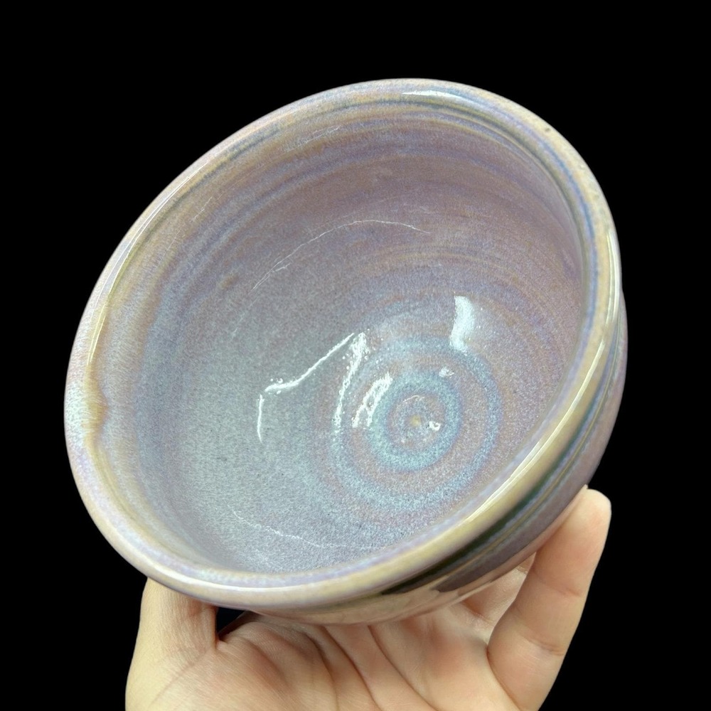 Handmade Pottery Bowl Lavender Glaze Handthrown Signed Studio Pottery - Picture 3 of 12